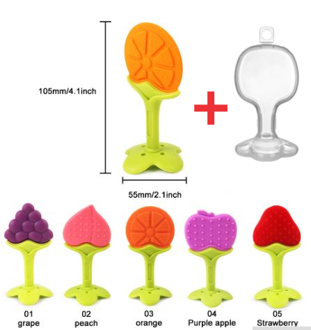 Mordedores de Silicona Frutas para bebé + Caja/ Desde 6 Unidades